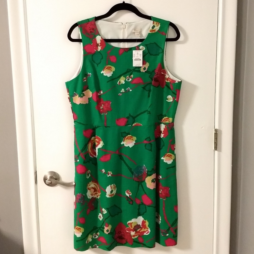 Jcrew Green Floral Dress